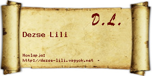 Dezse Lili névjegykártya